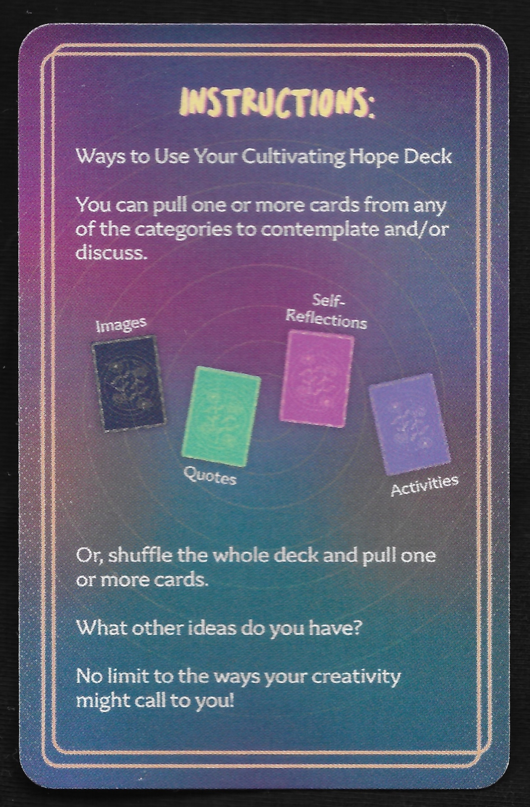 Cultivating Hope Deck Box - Instructions
